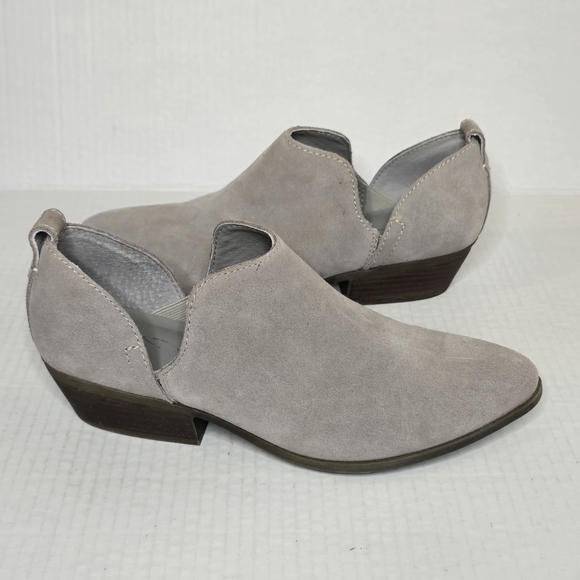 Joie Rowan Taupe Suede Ankle Boots Women's Size 7.5 Leather Low Heel Western - Picture 1 of 12